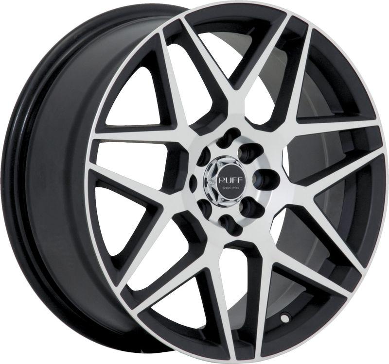 18" inch 5x100 5x4.5 black machined wheels rims 5 lug chevy honda nissan mazda