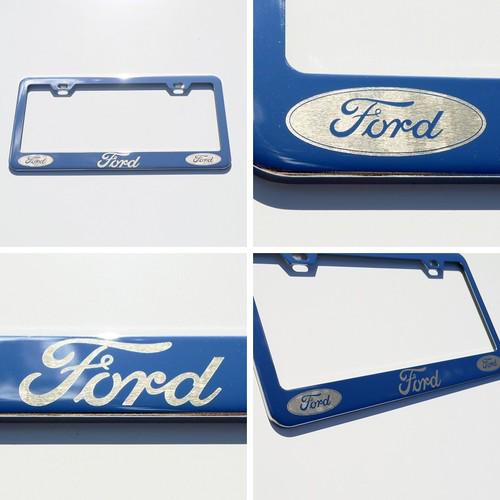 New ford chrome license plate frame laser engrave car suv truck stainless steel