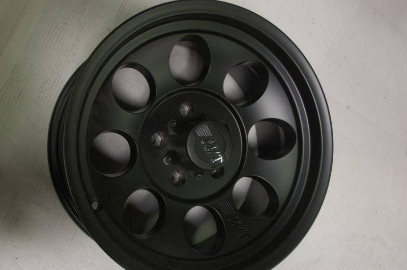 M/t classic iii black wheels 17x9 5 x 5" bolt circle, 4.5" backspace