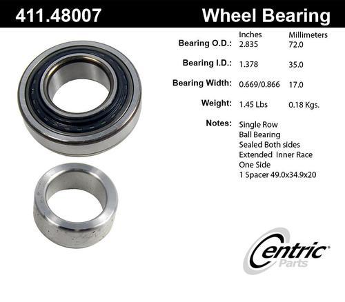 Centric 411.48007e axle shaft bearing-standard axle shaft bearing kit