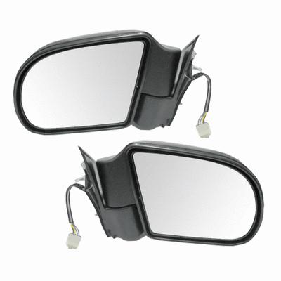 Black power side view door mirror assembly pair set driver passenger left+right