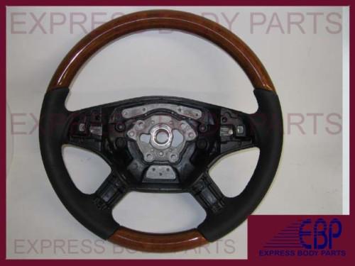 Mercedes benz steering wheel r w251 r350 r500 black leather with wood grain