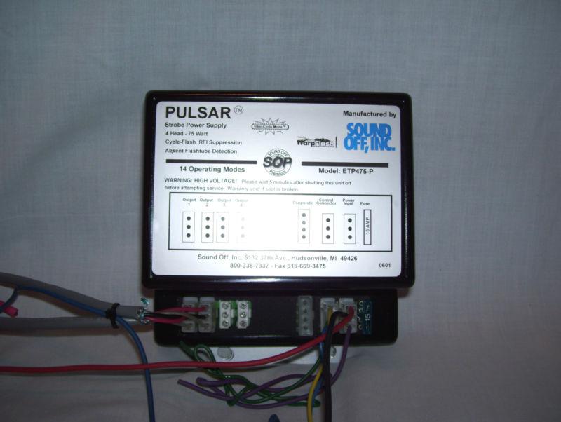 Pulsar  (  sound   off   inc. )  strobe  power  supply  (  4 - head )  75  watts