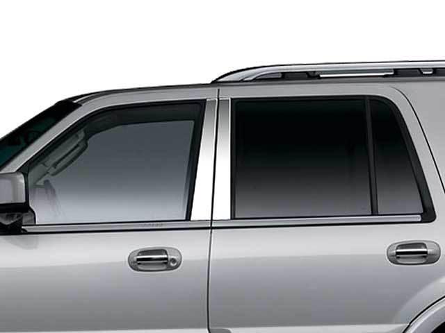 Ford expedition chrome pillar post trim molding stainless steel 4pc 97-2011