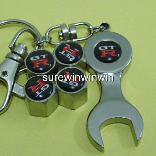 Gtr car wheel tyre valve cap wrench key chain