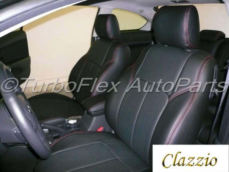 Clazzio custom fit leather seat cover set black w/ red stitch scion fr-s 2013+