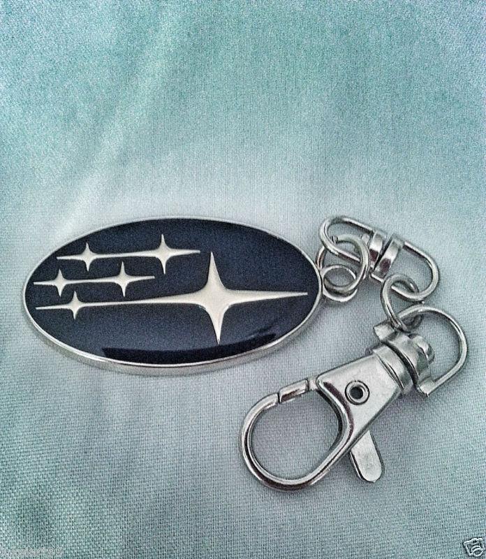 Keychain car subaru badge logo emblem keychains stainless metal alloy enamel unc