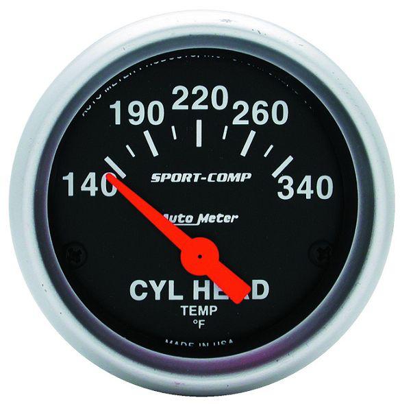 Auto meter 3336 sport comp 2 1/16" electric cylinder head temperature gauge