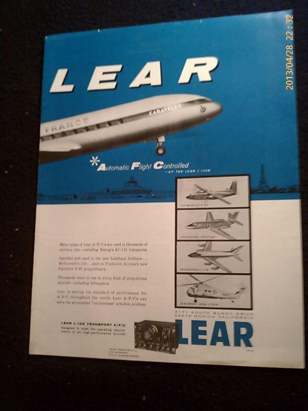 Lear -102 transport automatic fight control sales brochure