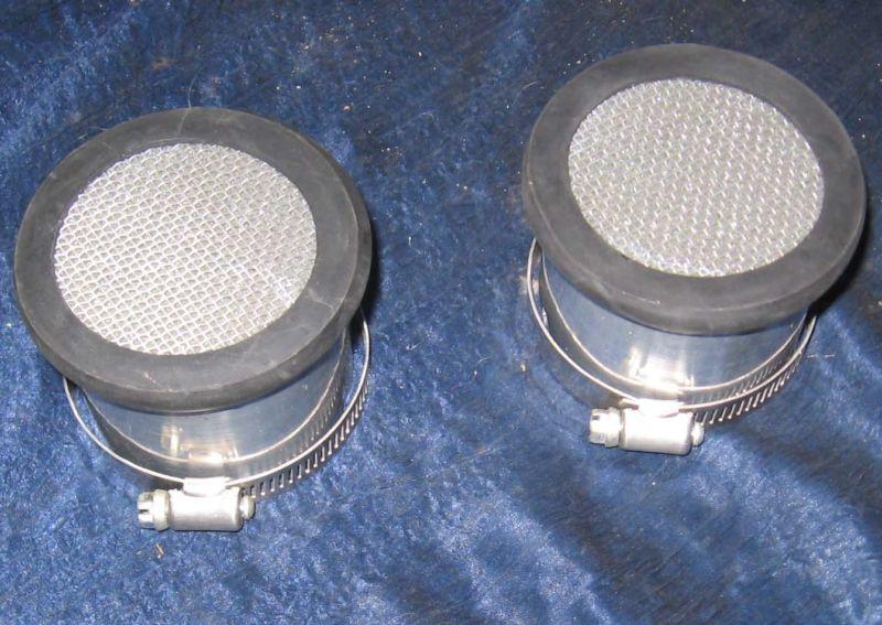 Motorcycle velocity stacks set of two used 2 3/4 inch inside diameter w/clamps.