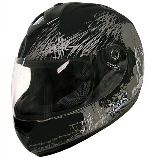 Full face motorcycle street helmet flat black hornet ~m/medium