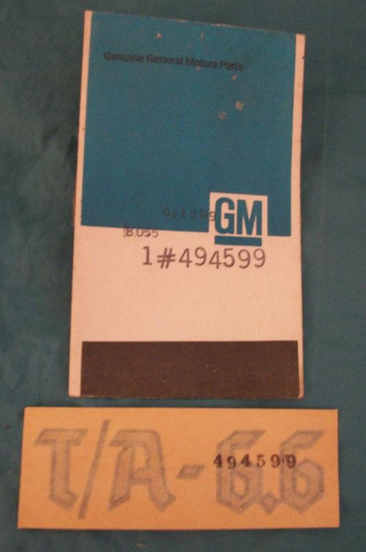 1976 firebird trans-am limited edition black/gold t/a 6.6 hood scoop decals gm!!