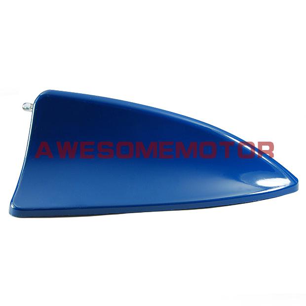Medium blue shark fin style roof top mount aerial antenna base decal sticker new