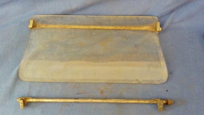 1920s 1930s beveled glass side wing and mounting rods - original buick?