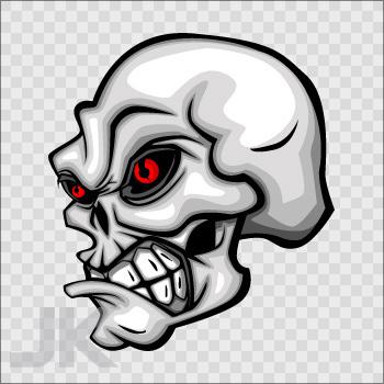 Decal sticker skull skulls angry red eyes l 0500 abf93