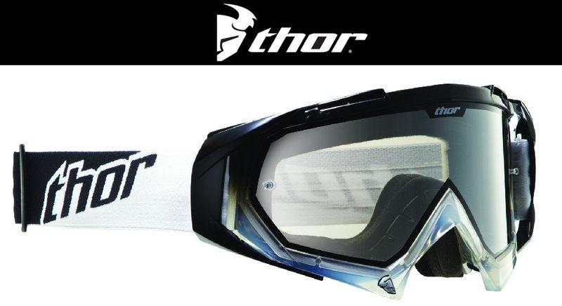 Thor hero black transparent fade dirt bike goggles motocross mx atv gogges