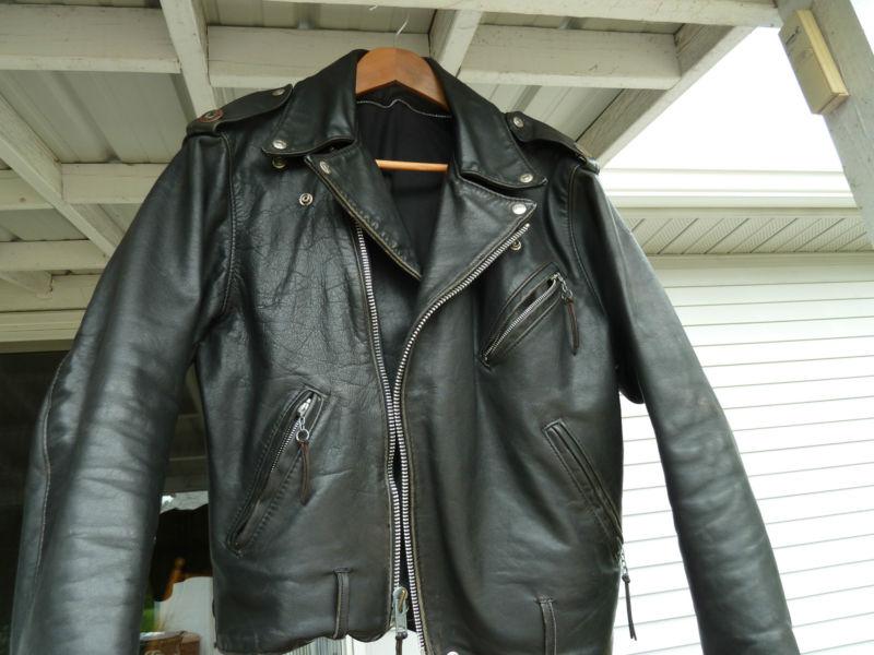 Vintage schott bros leather motorcycle jacket - size 40