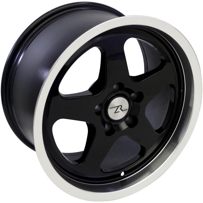 Black mustang ® saleen sc replica wheels 17x9 1994-2004 rims deep dish 17" inch