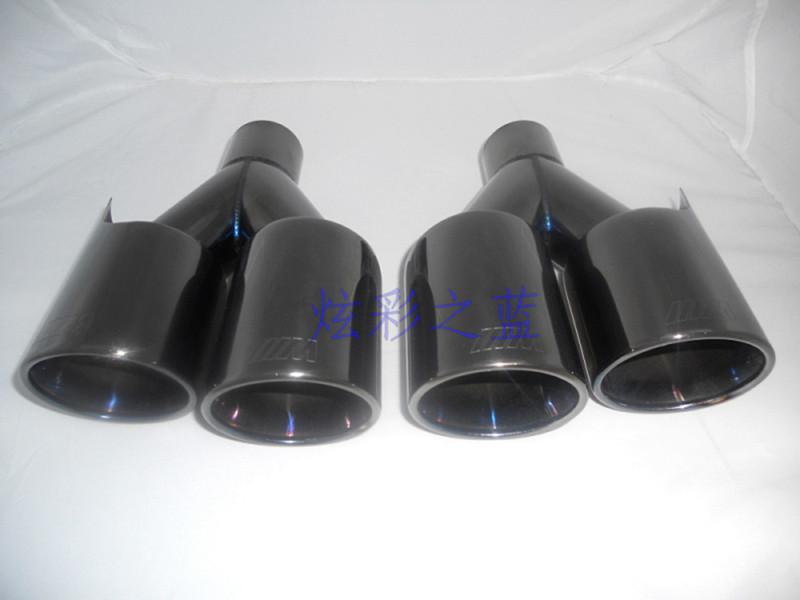 For bmw ///m universal car tip dual exhaust muffler silencer black 2pcs