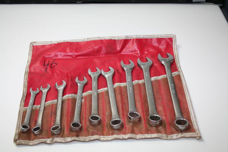 Kal made in usa metric combination wrench set 10 to 18 mm in pouch used engraved