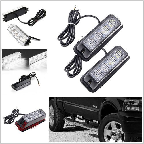 4led white car truck front rear bumper emergency flashing alarm lights for acura
