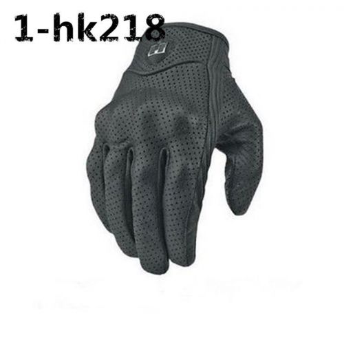Black bike riding armor protective street motorcyce racing mesh leather gloves