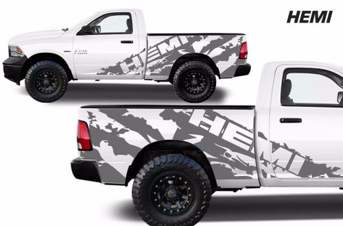 Dodge ram truck vinyl 1500/2500/3500 decal parts graphic 06-16 mid box silver h
