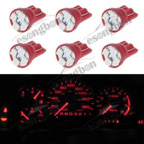 6x red 921 t10 3528-smd led light bulb instrument speedometer gauge dash
