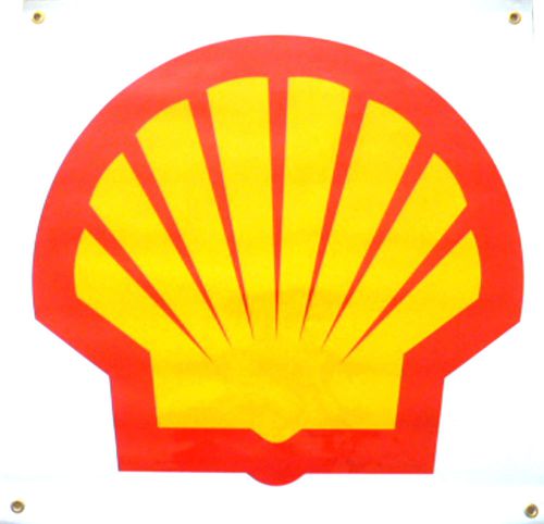 Shell oil gas racing banner vinyl new 26 inches long by 26 inches high new