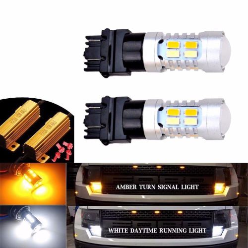 2 x 3157 3157a dual-color switchback 20-smd-5730 led bulbs turn signal lights