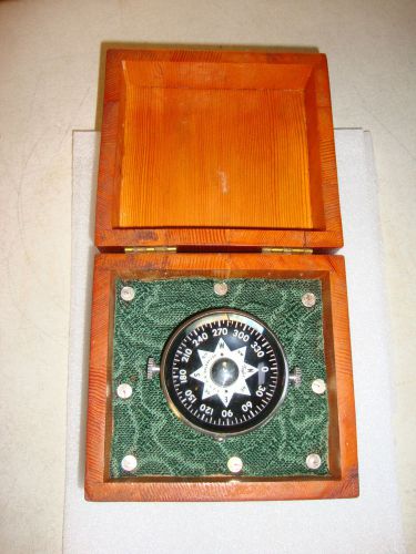 Vintage taylor navigation compass in wood display box