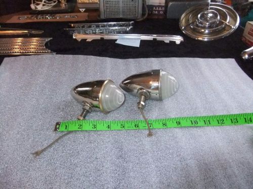 Vintage fender lights 1920s 1930s frosted glass bullets 6 volt htf electroline?
