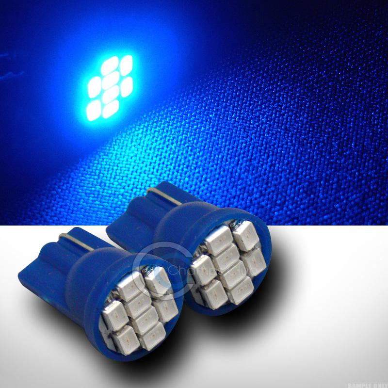 2x blue t10 wedge 8x 1206 smd led light lamp bulb 147 152 158 159 161 168 pair