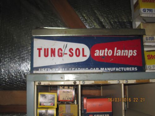 Tung sol automotive bulbs   parts cabinet  ...empty, hinged lid