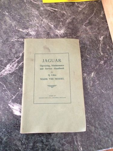 Orig rare jaguar saloon mark viii owner&#039;s manual service book handbook guide vtg