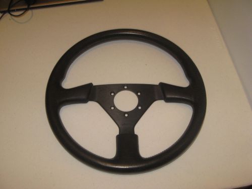 Momo 6-bolt steering wheel - all black, leather wrapped, nice shape