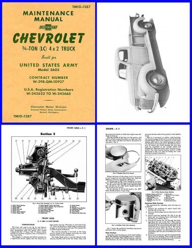 Chevrolet truck utility 1941 maintenance manual - us ww2 tm10-1287 on dvd