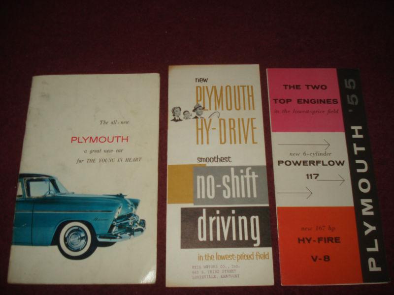 1955 plymouth owner's manual set / owner's guide set / manual plus bonus items!!