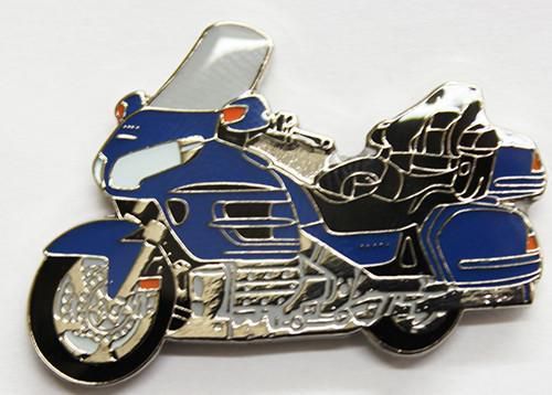 Honda blue goldwing gl1800 motorcycle enamel pin badge from fat skeleton