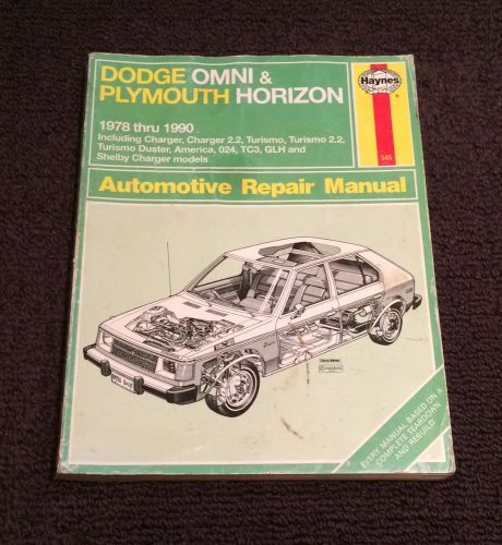 Haynes dodge omni plymouth horizon 1978 thru 1990 automotive repair manual #545