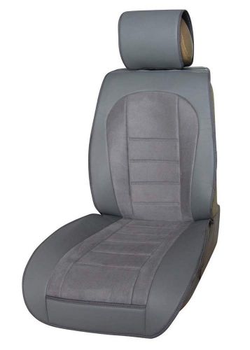 Brilliant leather like suede 2 front car seat cover cushions kia 101 gray