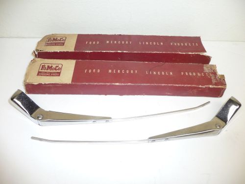 Nos 1950 ford fairlane 500 front wiper arms lh &amp; rh