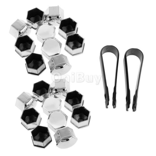 20x plastic wheel lug bolt nut hex caps cover removal tool for audi silver
