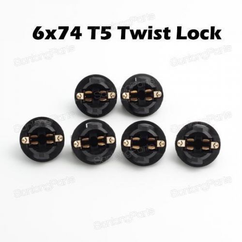 6x black twist lock socket holders for t5 74 led bulb instrument panel dashboard