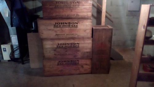 Vintage johnson seahorse outboard motor shipping crates