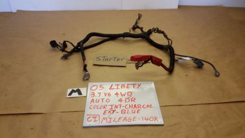 05.2005. jeep liberty 3.7l v6 oem battery cable wire wiring starter harness