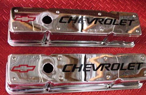 Valve covers chevrolet 2piece small block chevy tall chrome plated removable top