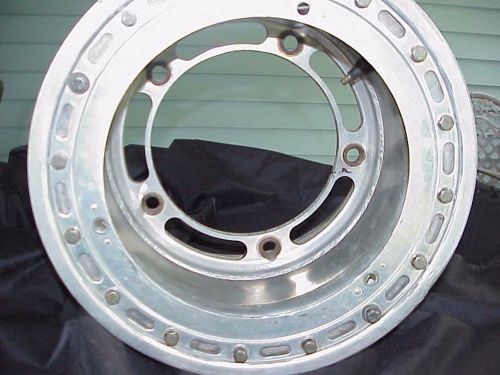 Real xl 15 x 12&#034; aluminum wide 5 beadlock wheel 5&#034; offset u8 late model mudbog