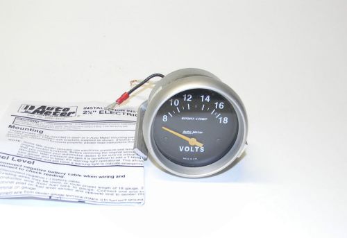 Autometer sport-comp electrical voltmeter gauge 2 5/8&#034; p/n 3592 good condition