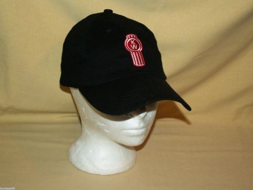 Kenworth hat truck trucking black velcro adjustable embroidered logo used cotton
